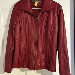Kenneth Cole Reaction Women's Red Leather Jacket